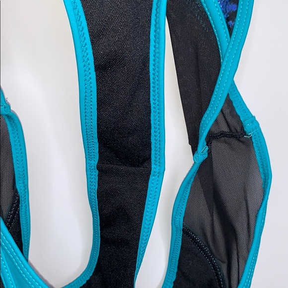 NWOTs SOLE EAST Teal Mesh Multi Cheeky Swim Bikini - Picture 6 of 8